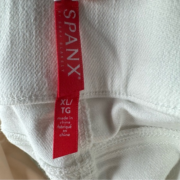 SPANX White Denim Distressed Skinny Jeans - Picture 2 of 8